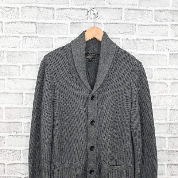 Rag & Bone NY Standard Issue Avery Shawl Collar Cardigan in grey size Small - Picture 3 of 7